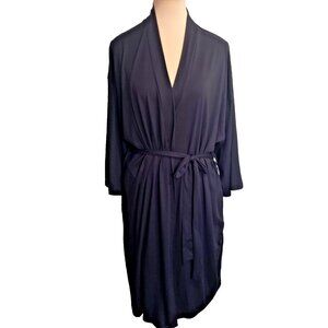 Joyspun Women's Dreamy Soft Collection Knit Robe Size  L/XL Black Belted
